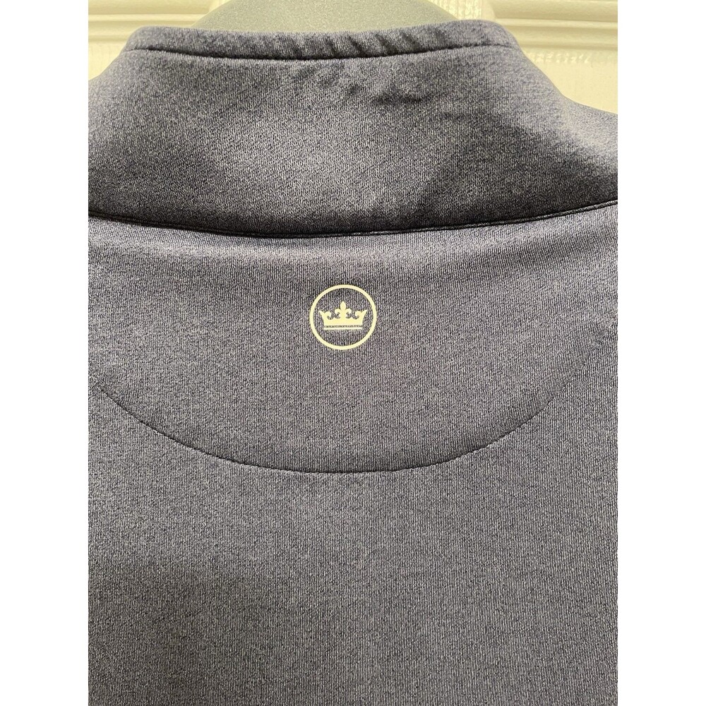 Peter Millar Men's XL Perth Mélange Performance Quarter-Zip Navy Blue - Picture 3 of 7